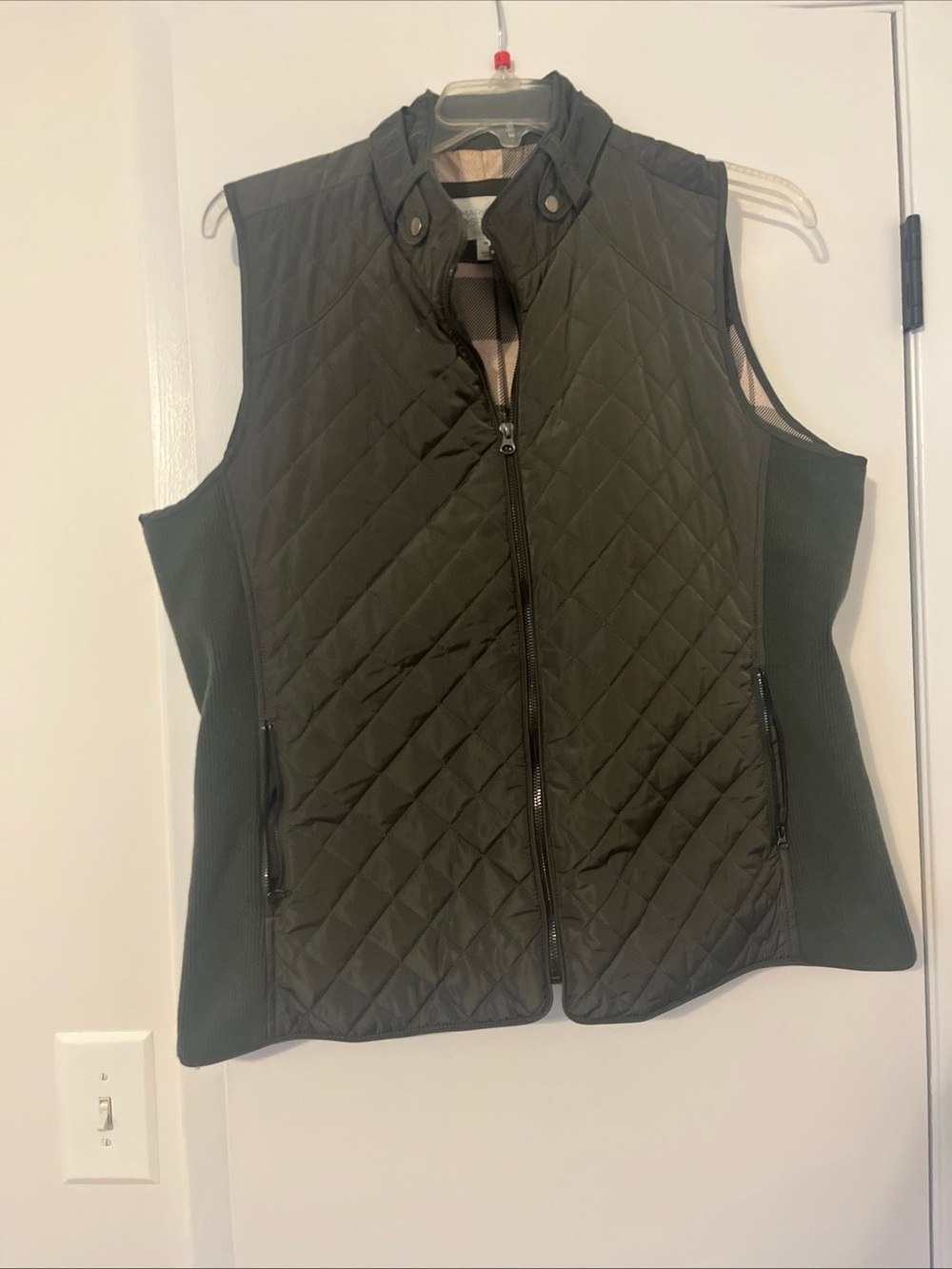 Market & Spruce Women's Olive Green Quilted Vest Size XXL